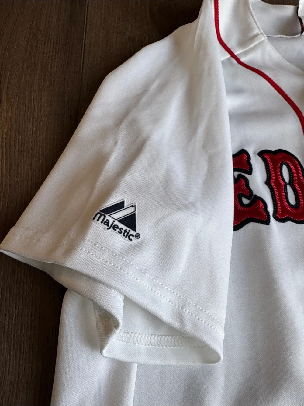 *Majestic White and Red Boston Red Sox Pedroia Baseball Jersey - Picture 4 of 5